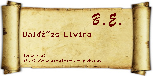 Balázs Elvira névjegykártya